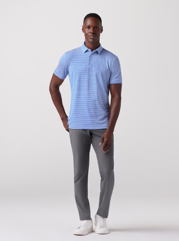 Mizzen & Main Versa SS Polo - Blue Stripe - The Foundry