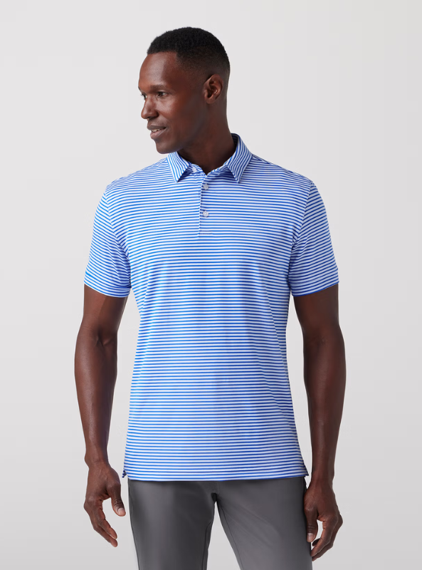 Mizzen & Main Versa SS Polo - Blue Stripe - The Foundry