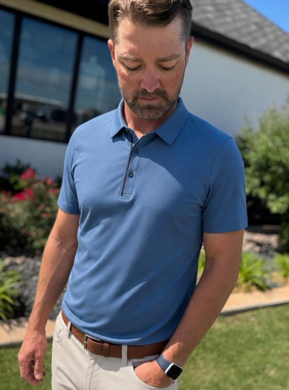 Rhone Approach Tech Polo- Vintage Indigo
