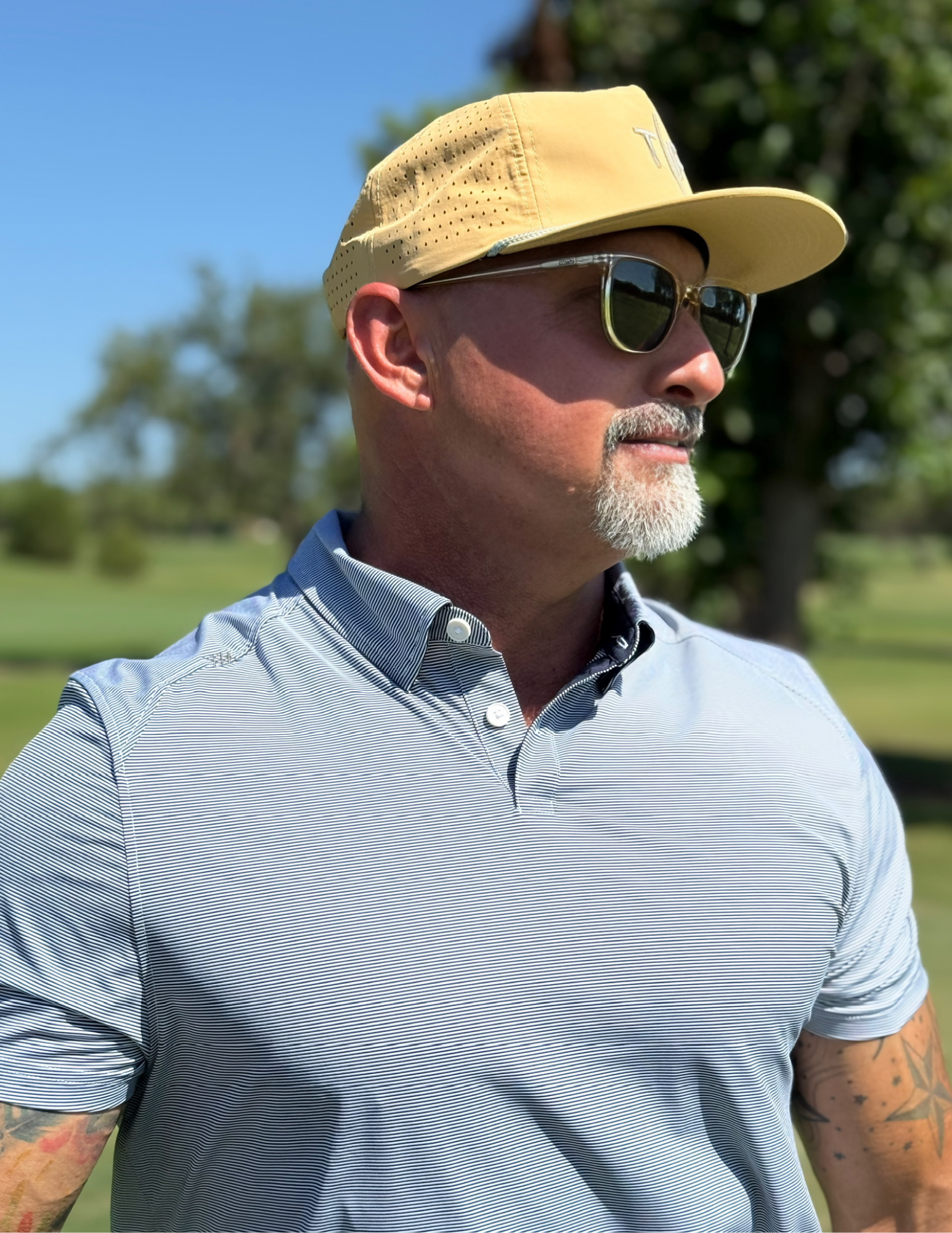 Rhone Commuter Polo Slim Fit - Lichen Green Stripe