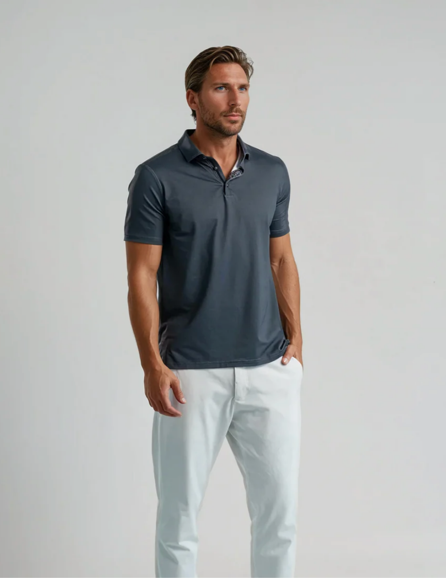 Stone Rose Birdseye SS Polo Black