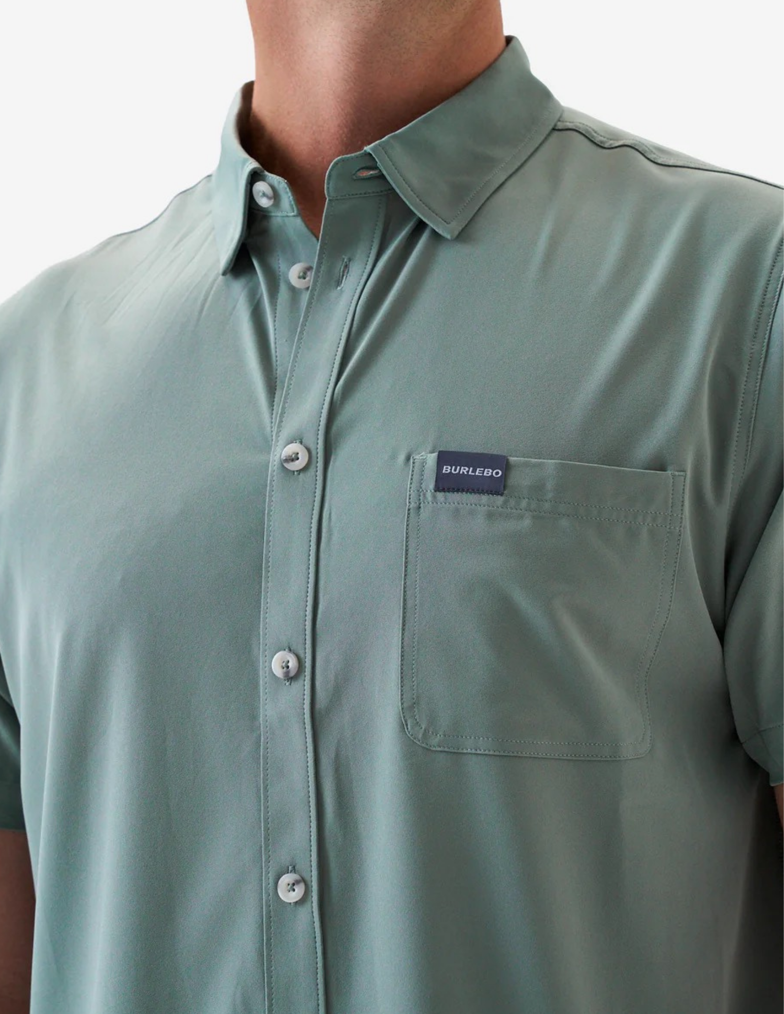 Burlebo Performance Button Up -Sage