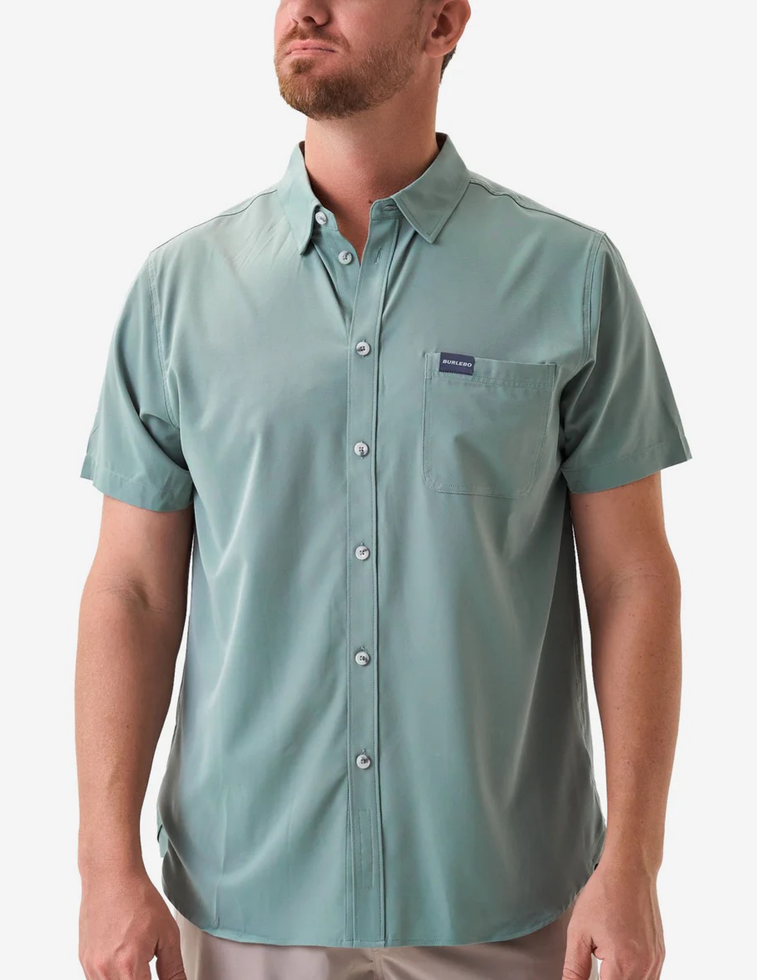 Burlebo Performance Button Up -Sage