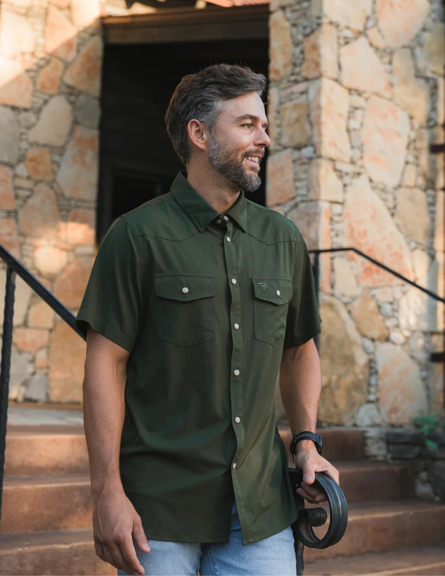 Burlebo Performance Western Shirt - Mallard Green