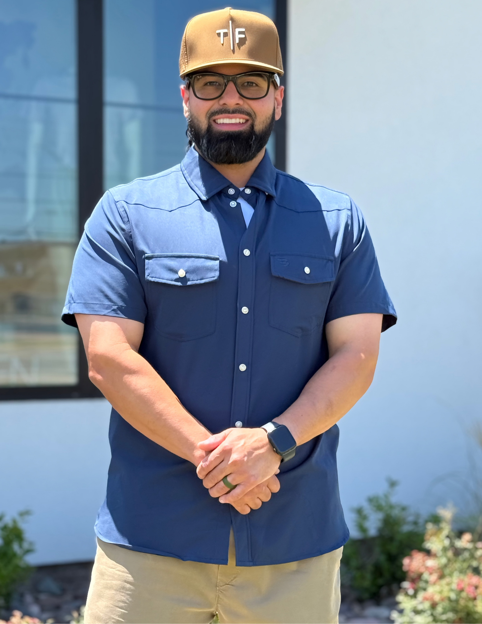 Burlebo Performance Western Shirt - Navy - The Foundry
