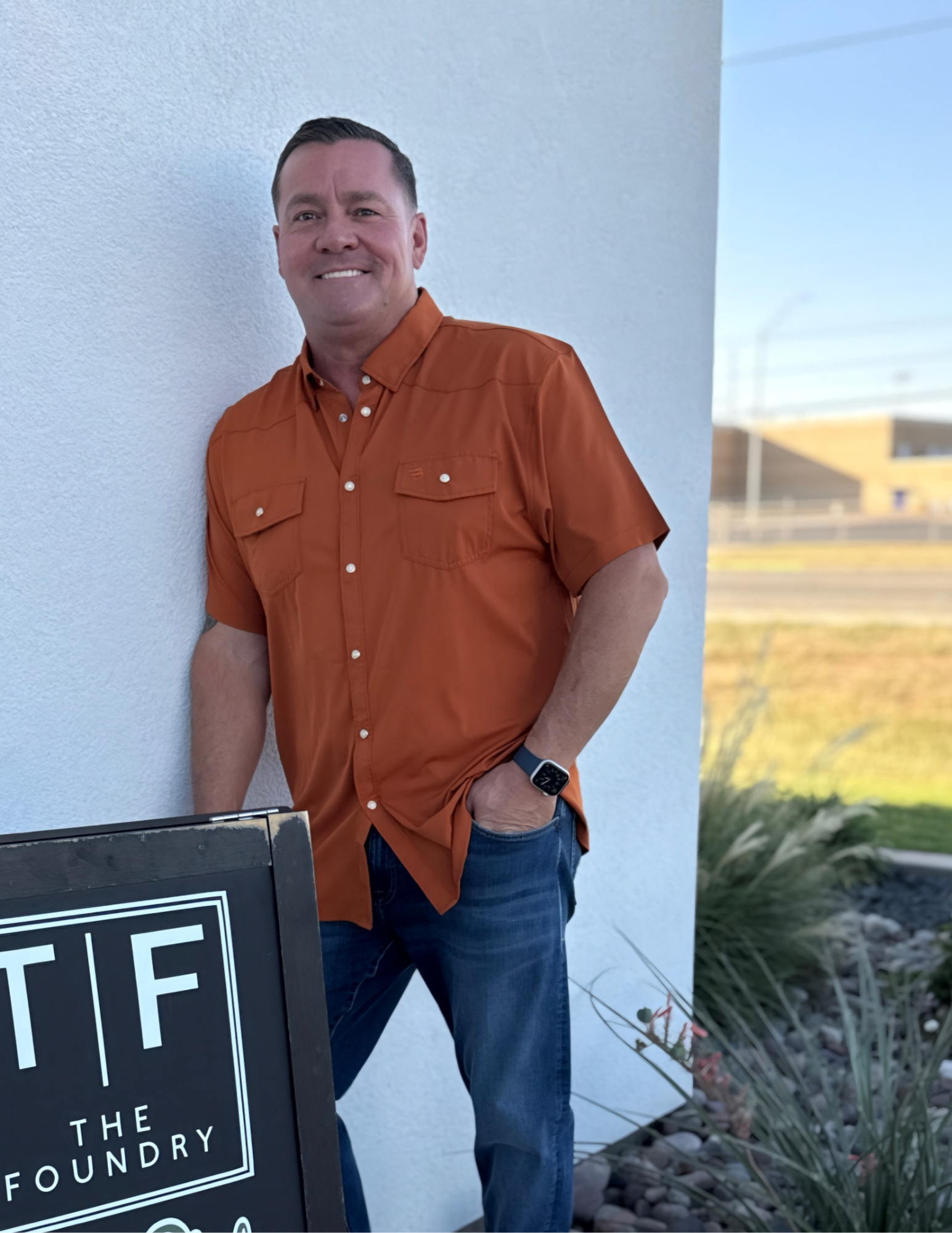 Burlebo Performance Western Shirt - Orange