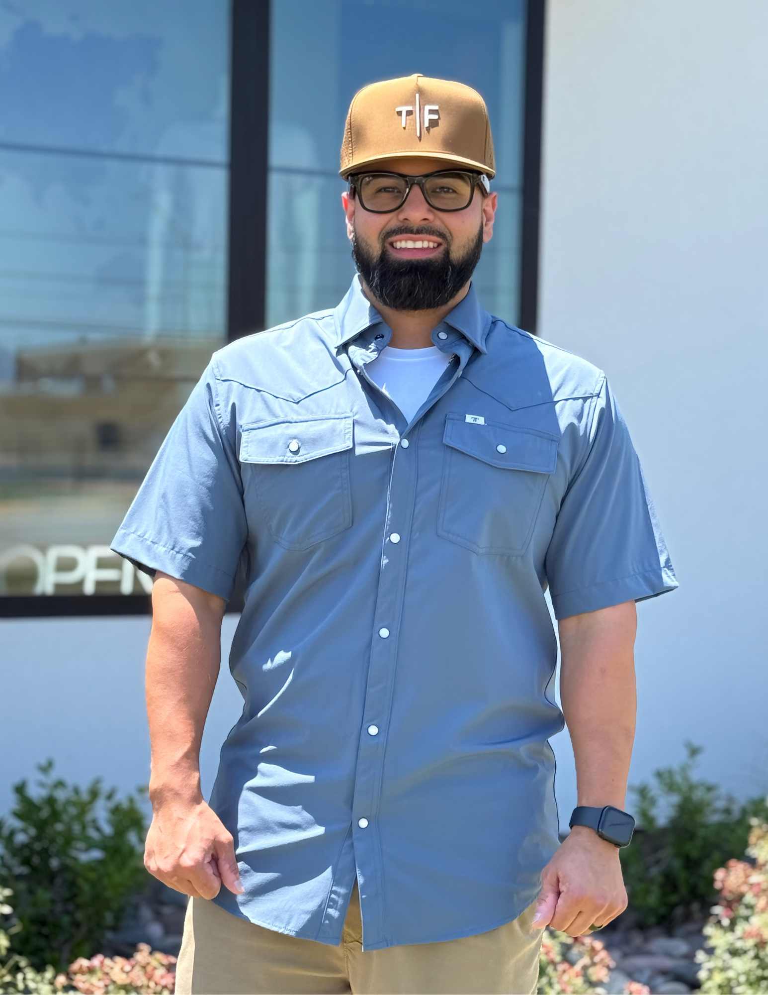 Ferrell Blue SS Snap Shirt