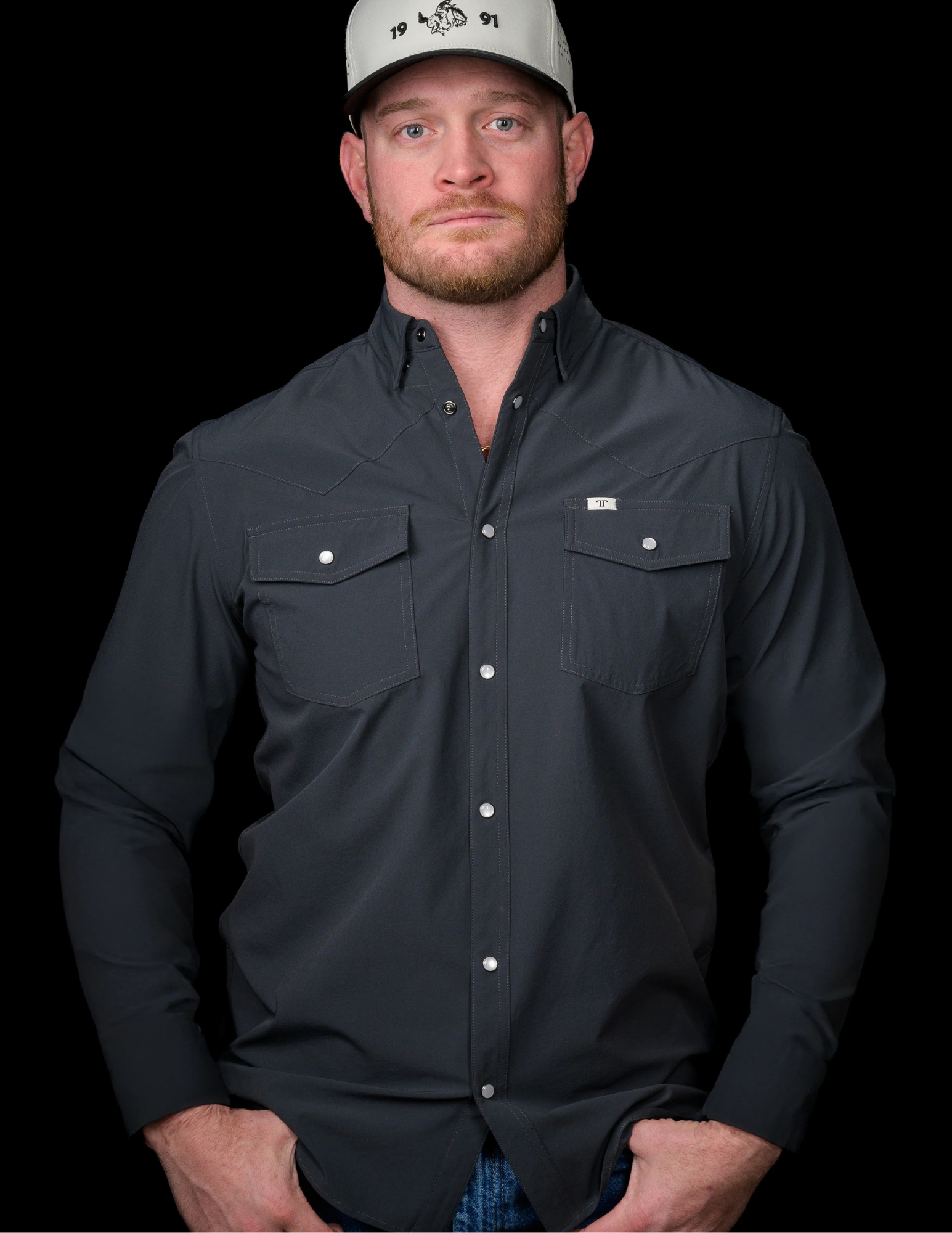 Ferrell LS Snap Shirt Grey