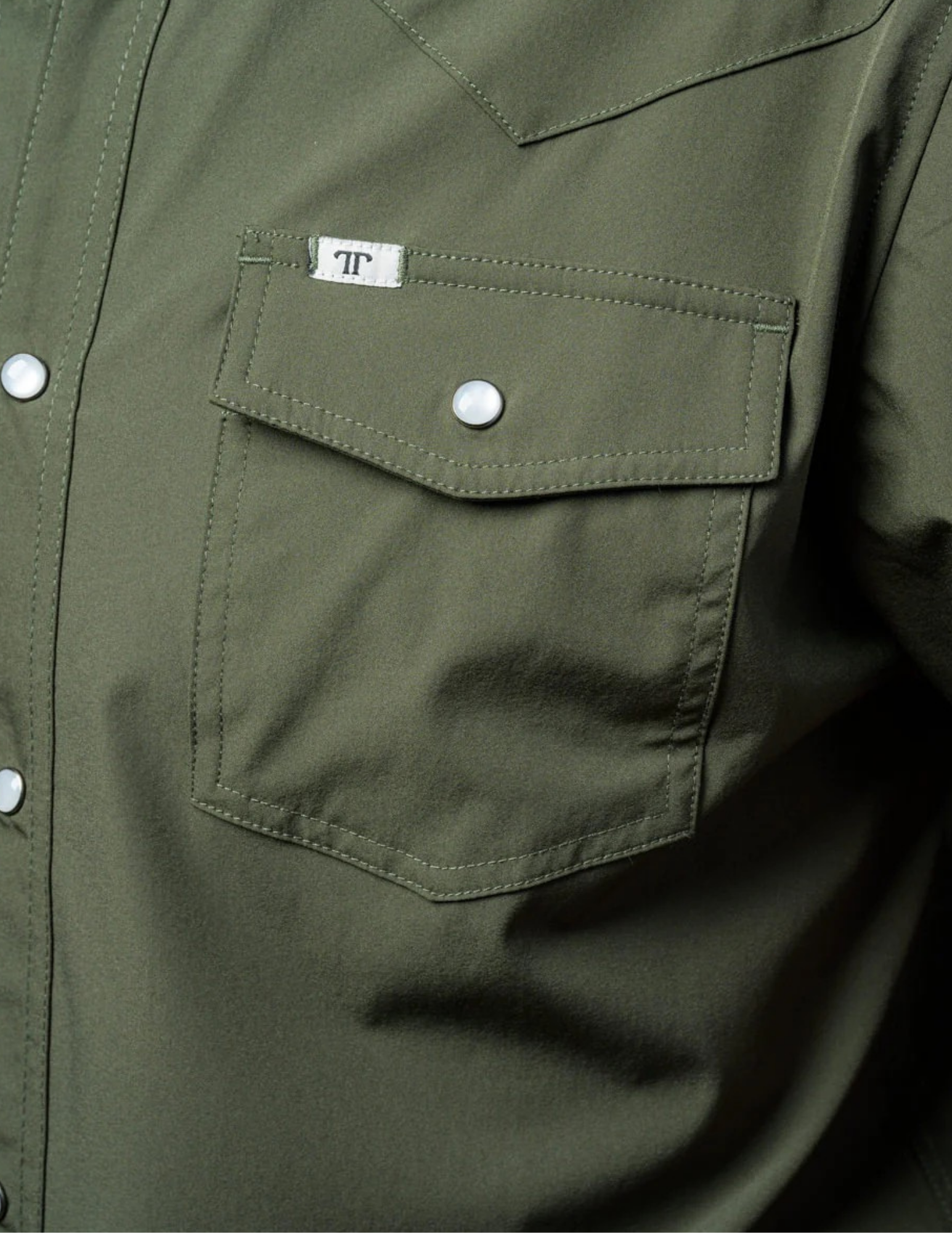 Ferrell SS Snap Shirt Olive Green