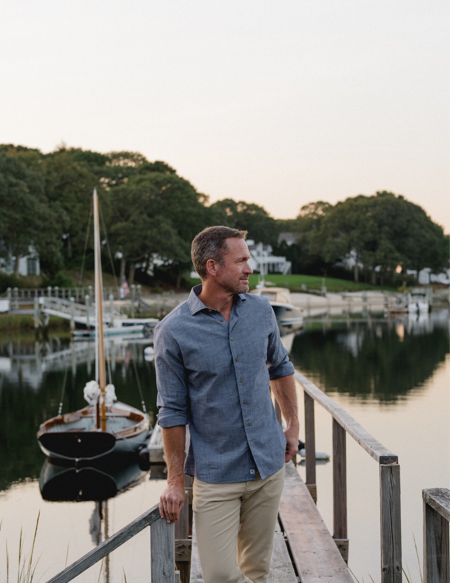 GenTeal Cornflower Baxter Chambray Sport Shirt