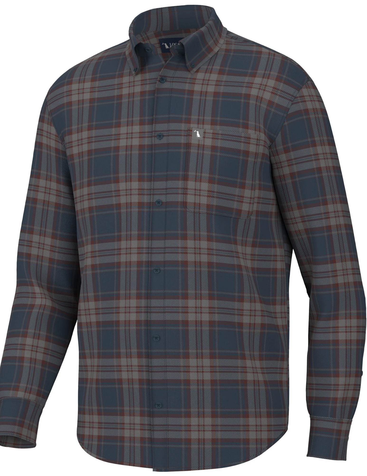 Local Boy Outfitters- Phelan Stretch Flannel- Navy/Charcoal - The Foundry