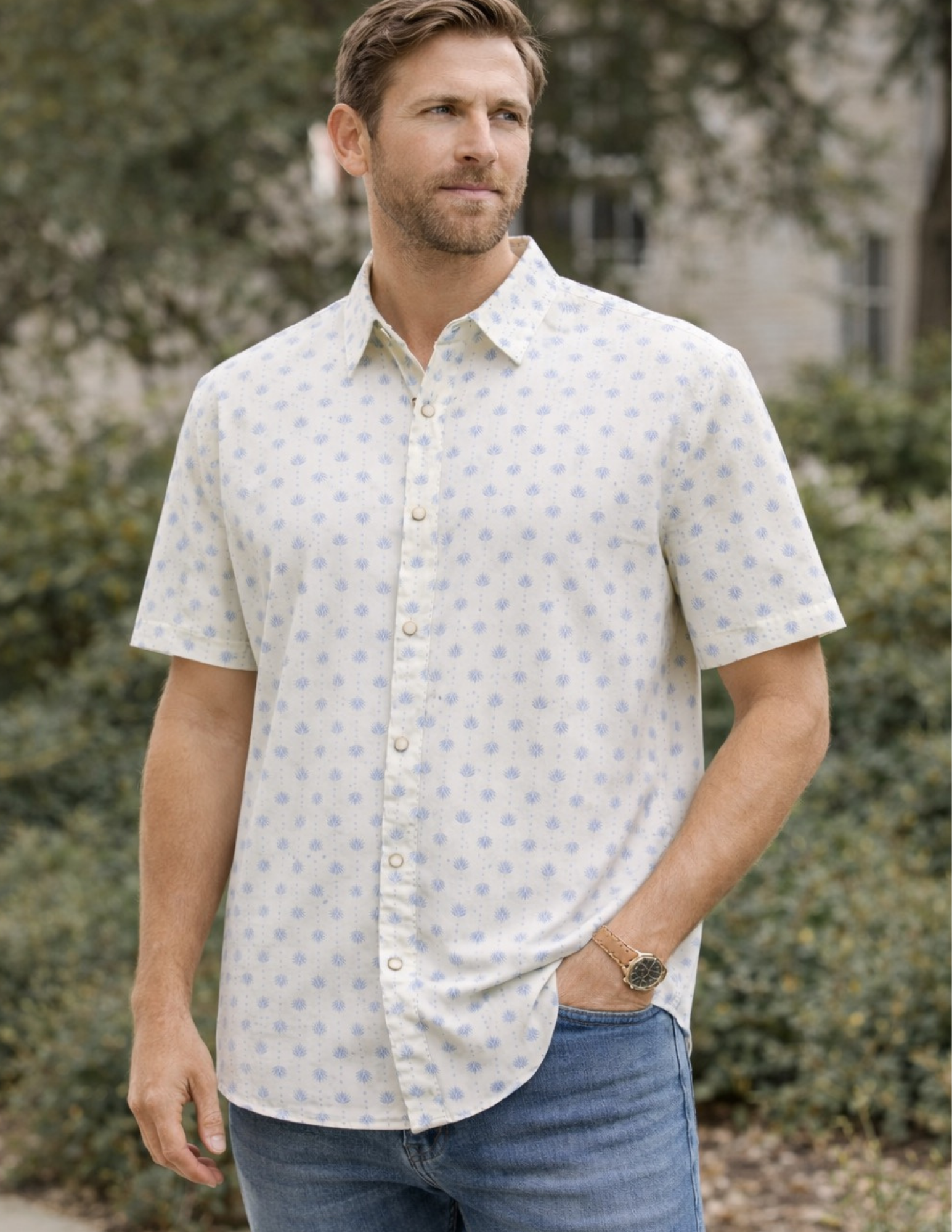 Snaps - Nomad Blue Agave SS Pearl Snap