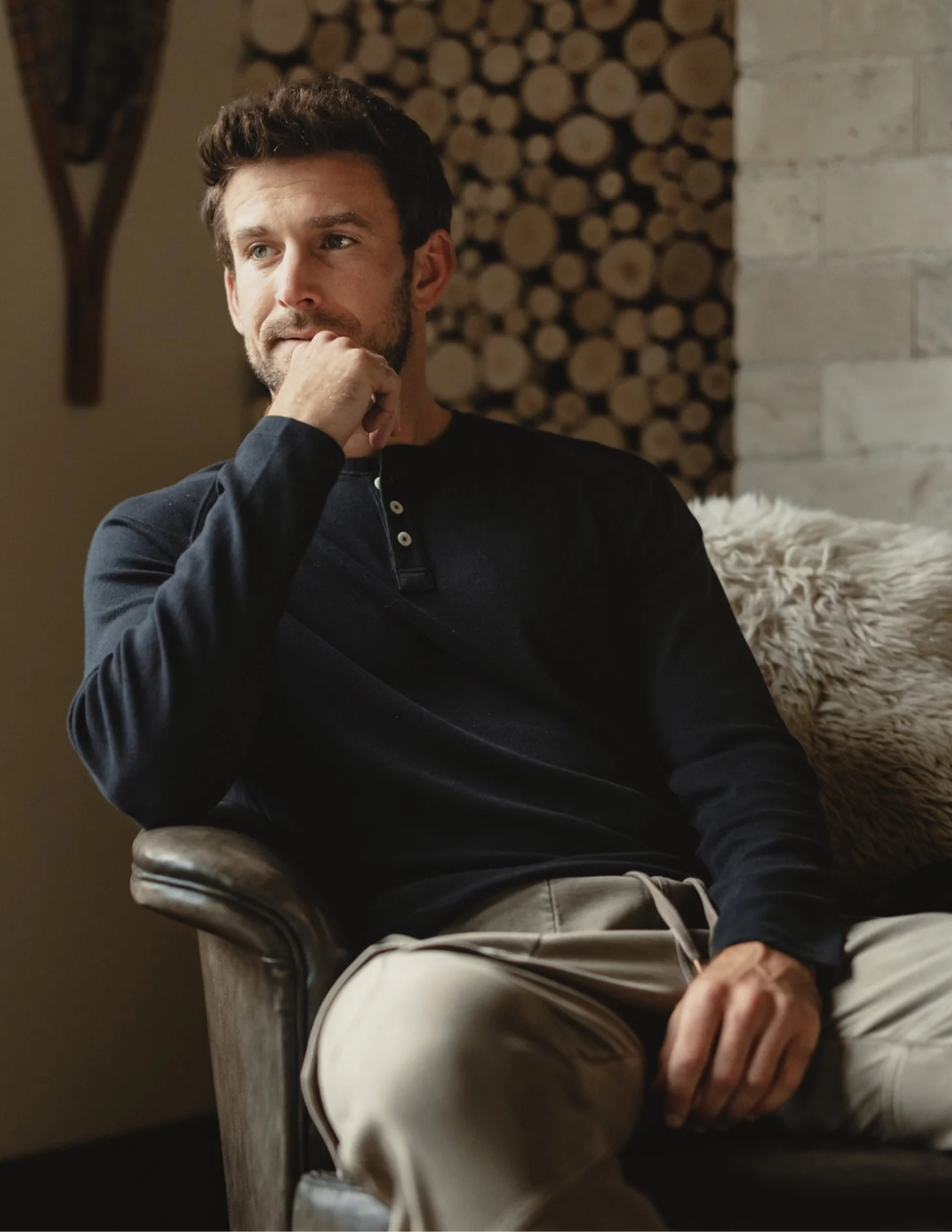 Normal Brand Puremeso Everyday Henley - Black