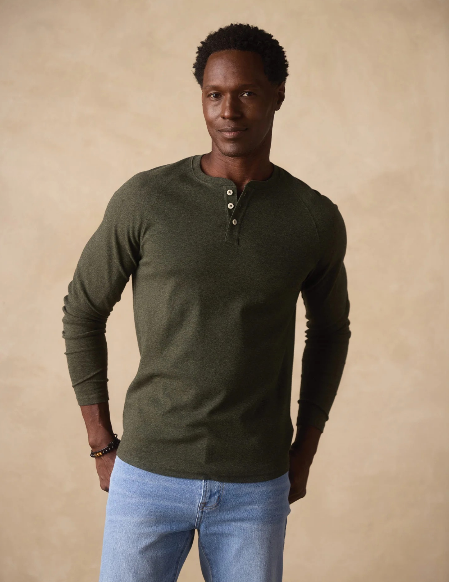 Normal Brand Puremeso Everyday Henley - Olive