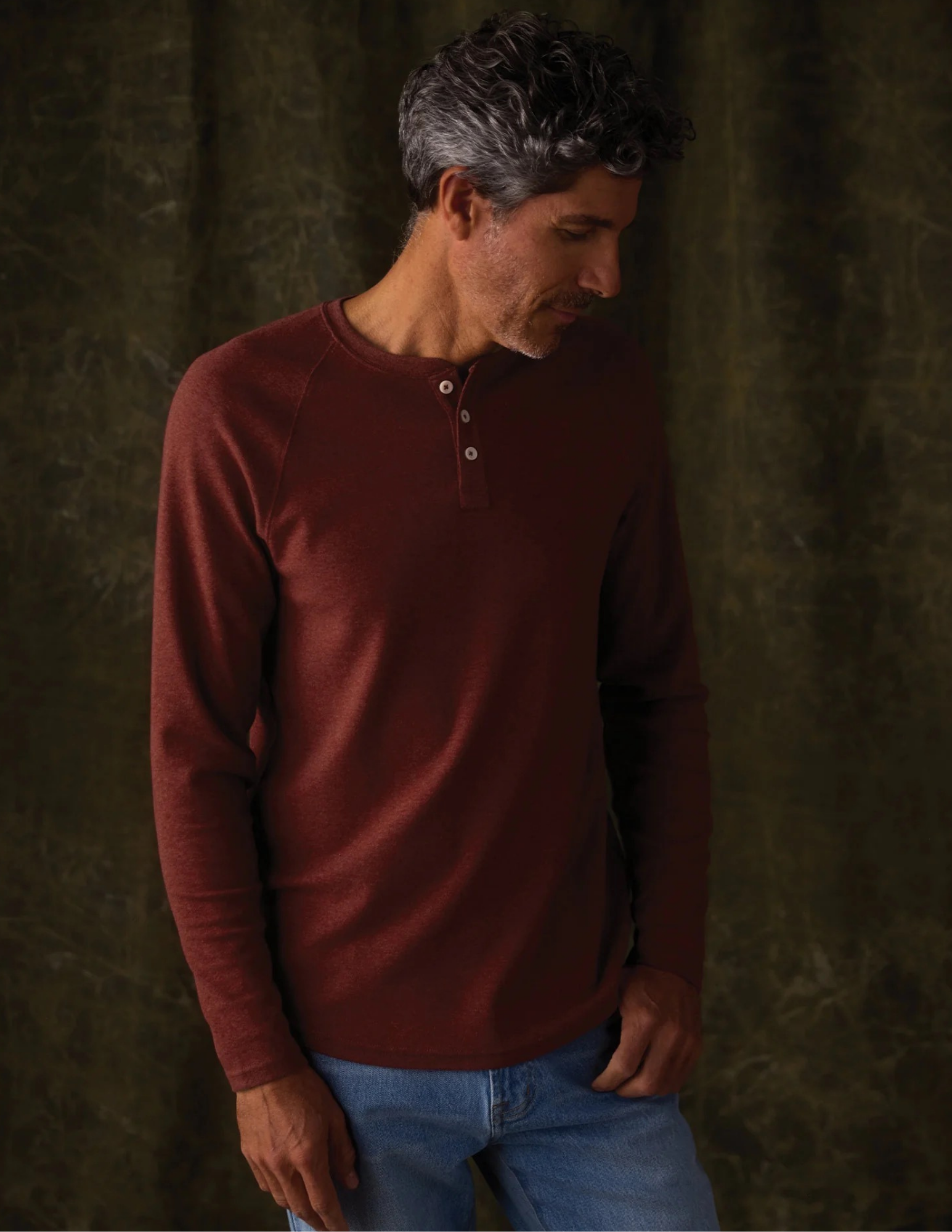 Normal Brand Puremeso Everyday Henley - Redwood