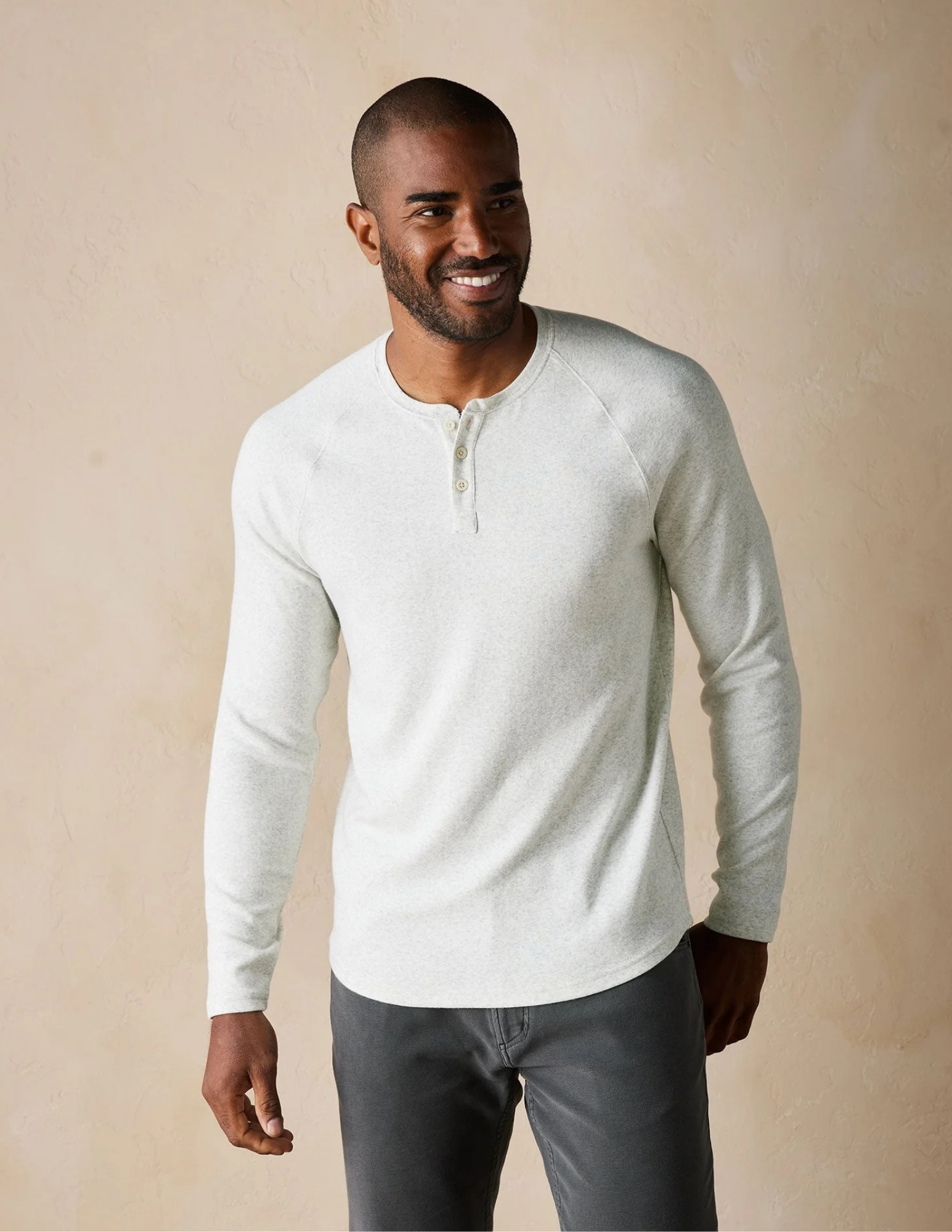 Normal Brand Puremeso Everyday Henley - Stone