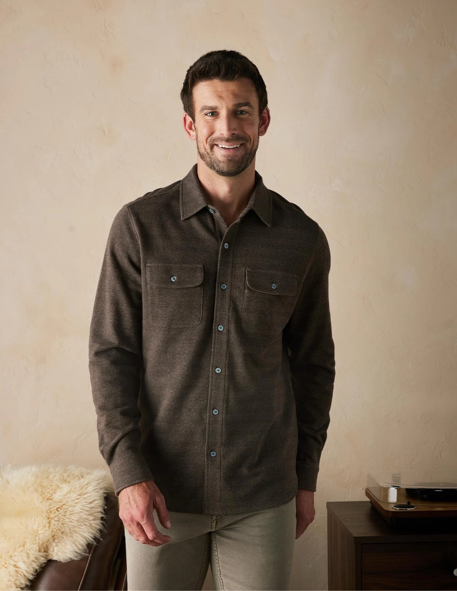 Normal Brand Textured Knit Shirt - Java