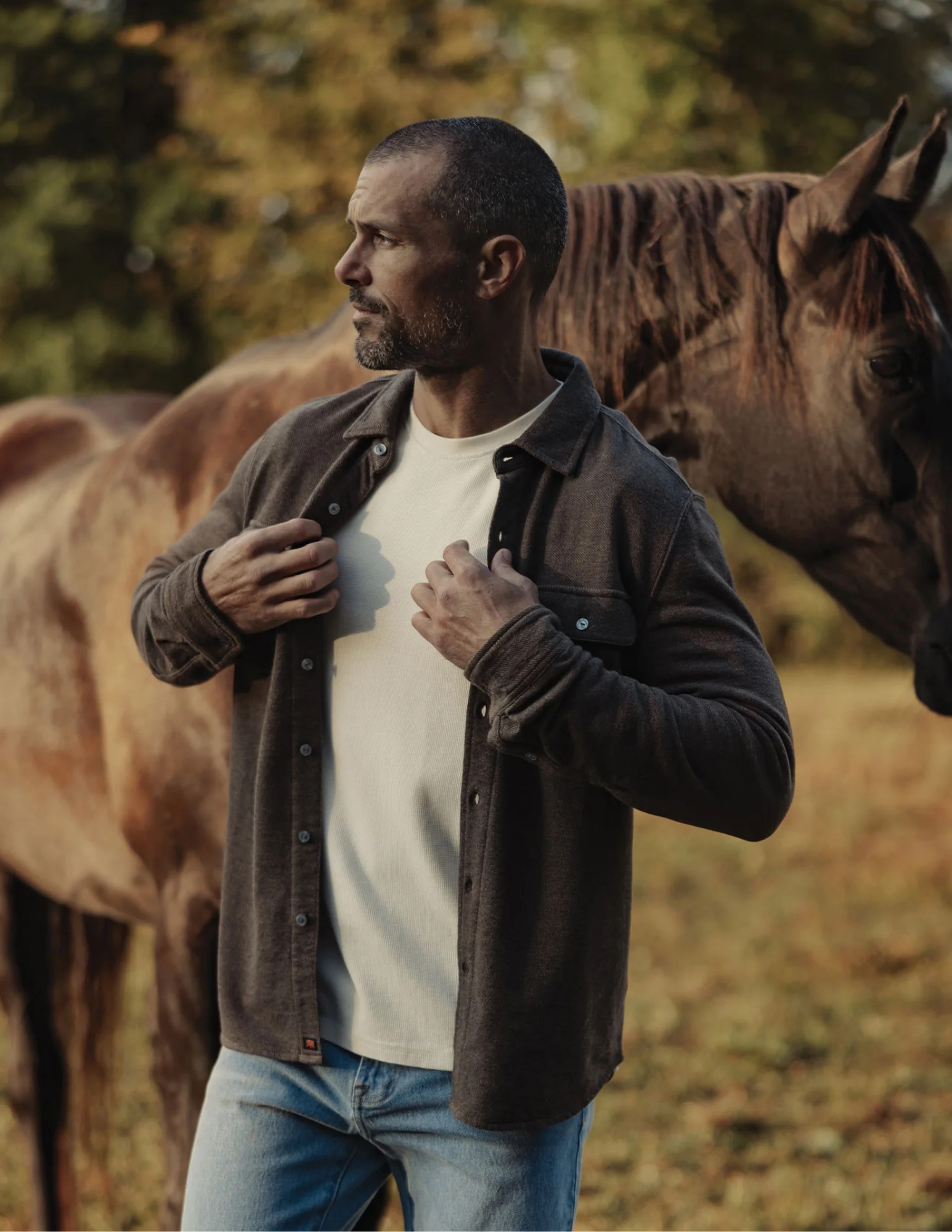 Normal Brand Textured Knit Shirt - Java