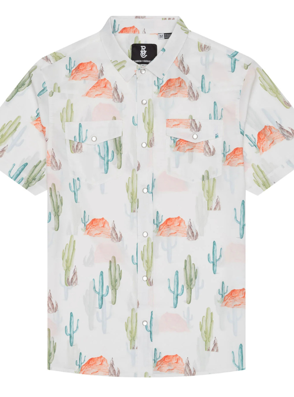 Raised by Coyotes Cryin' Saguaros Pearl Snap - The Foundry