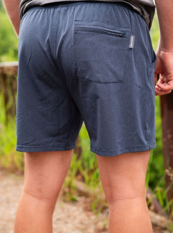 Burlebo Athletic Short - Heather Navy American Flag Liner - The Foundry