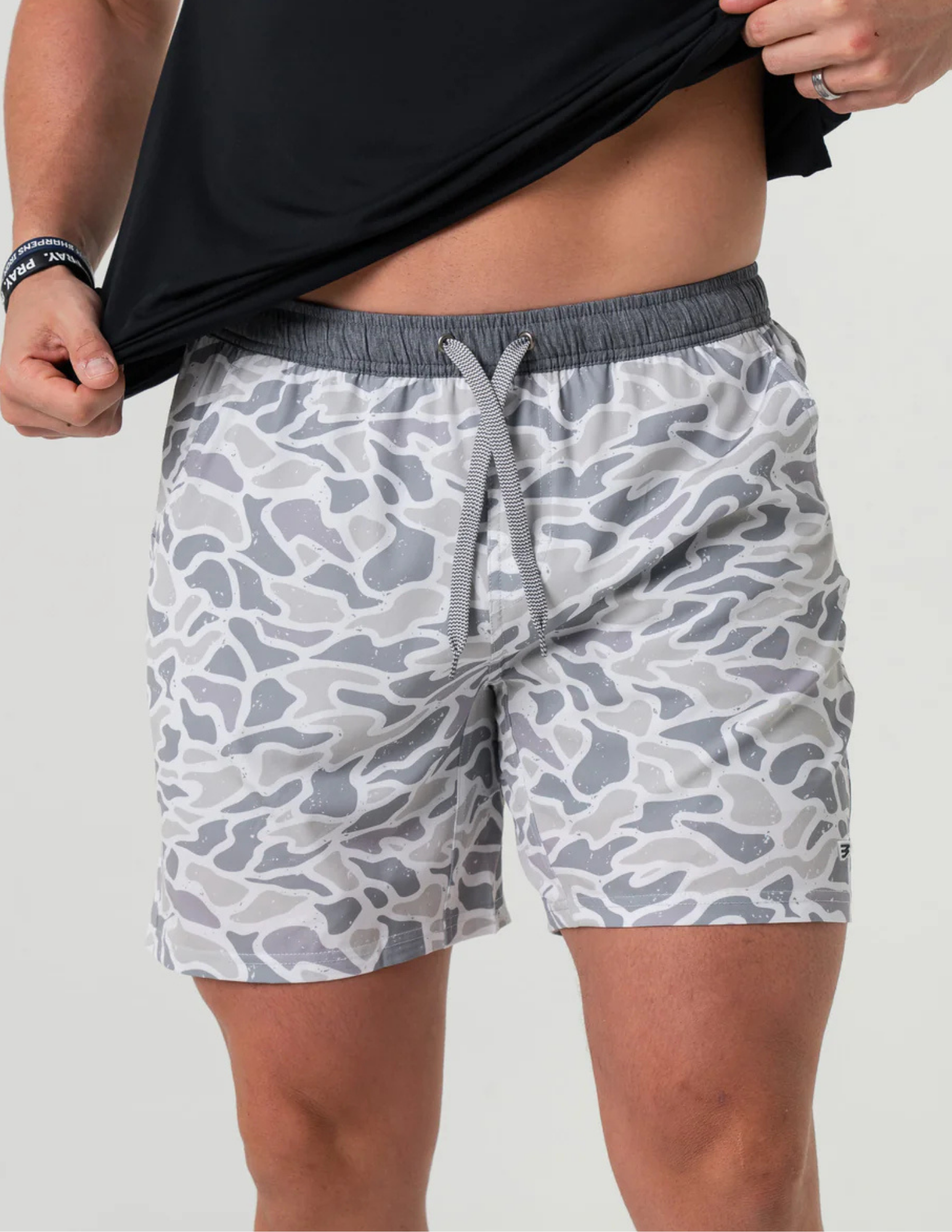 Burlebo Athletic Short - White Camo - Grey Liner 5.5