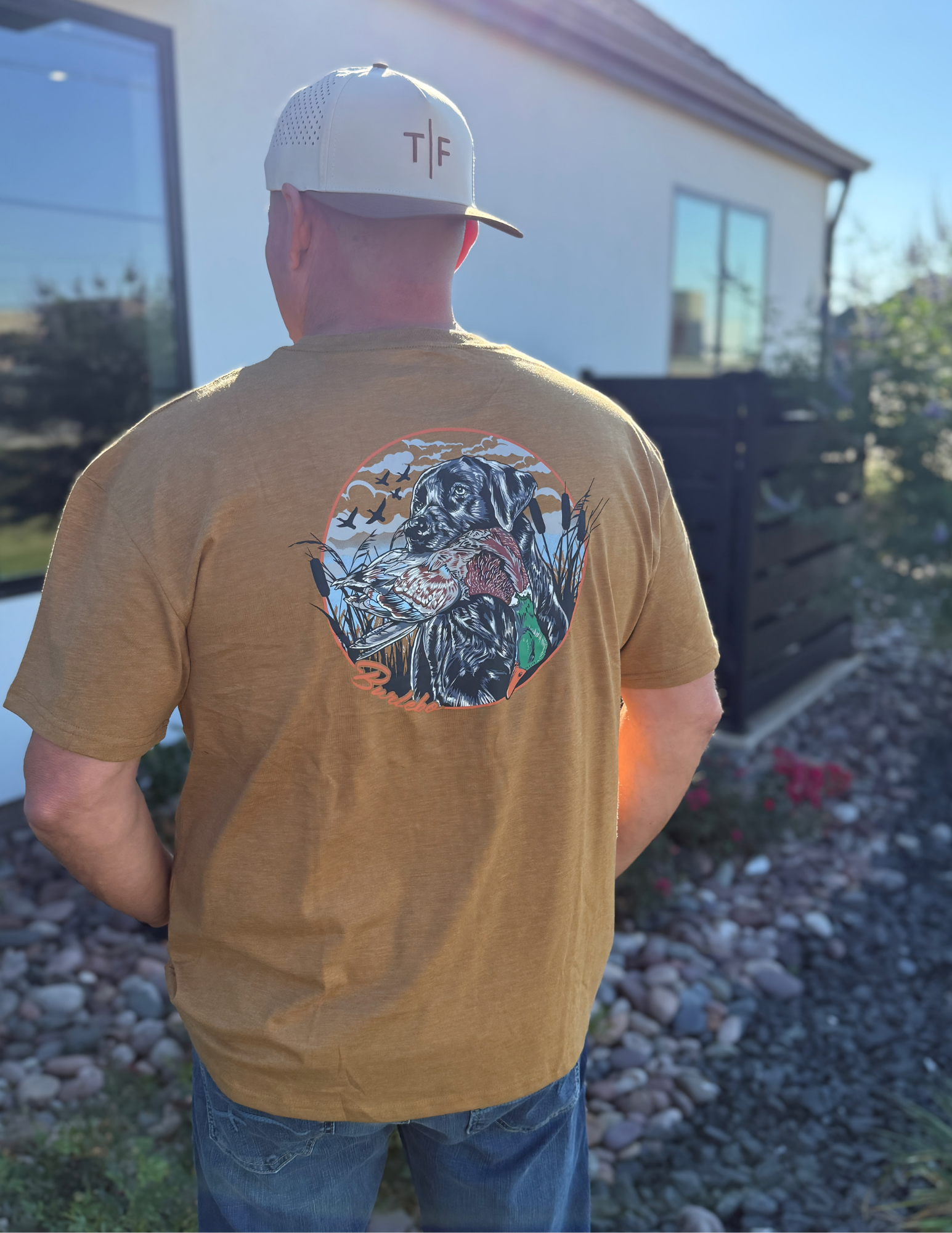 Burlebo Adult SS Tee Duck Dog - Light Brown