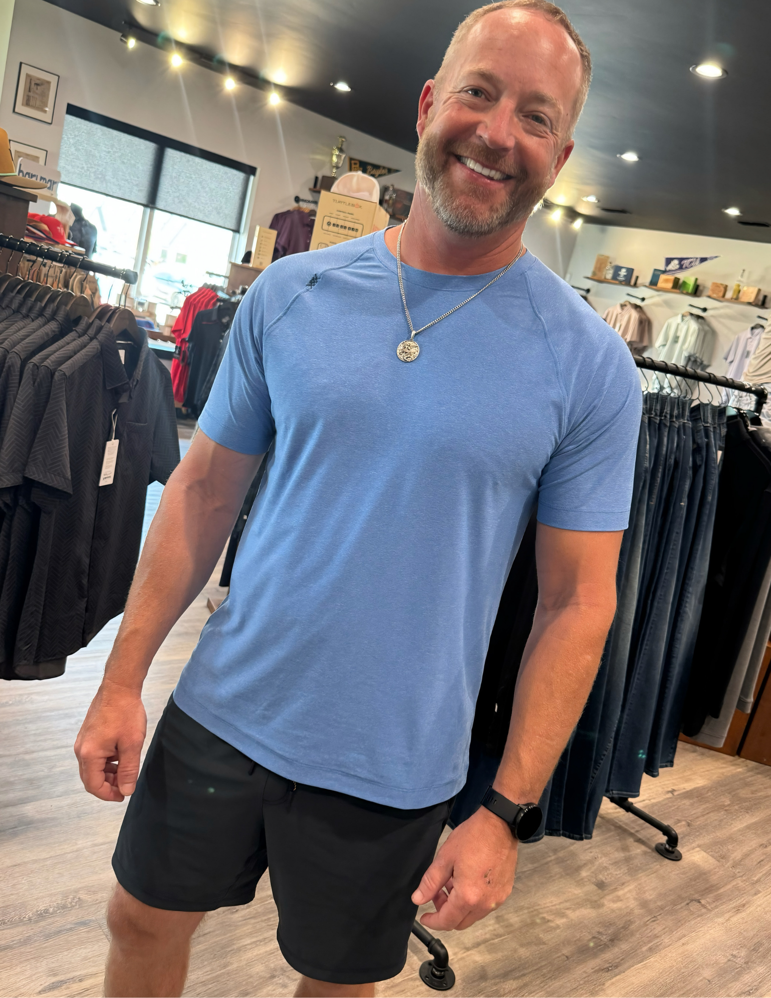 Rhone Reign Short Sleeve- Electric Blue Heather - The Foundry