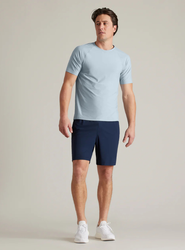 Rhone Reign Short Sleeve Tee - Arctic Blue/White Heather