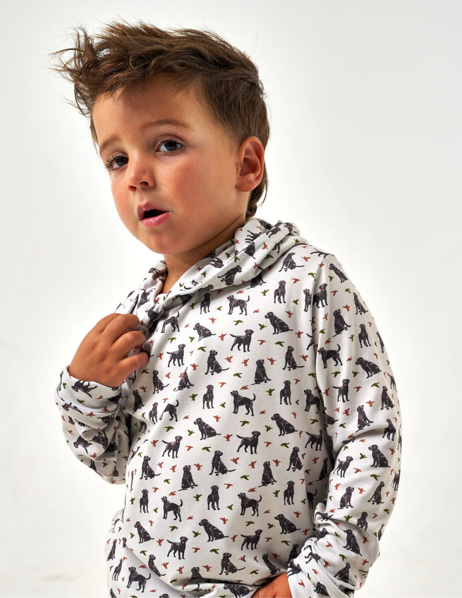 Burlebo Youth Performance Hoodie Ducks and Dogs