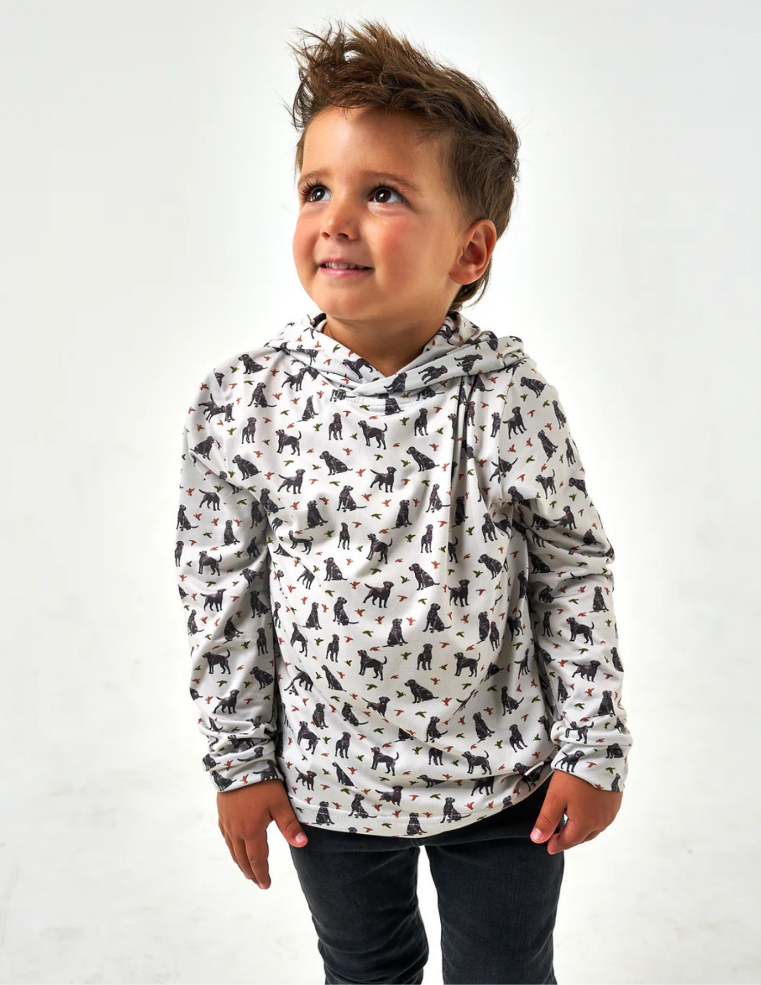 Burlebo Youth Performance Hoodie Ducks and Dogs