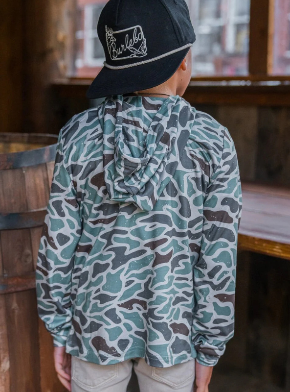 Burlebo- Youth Performance Hoodie - Retro Duck Camo - The Foundry