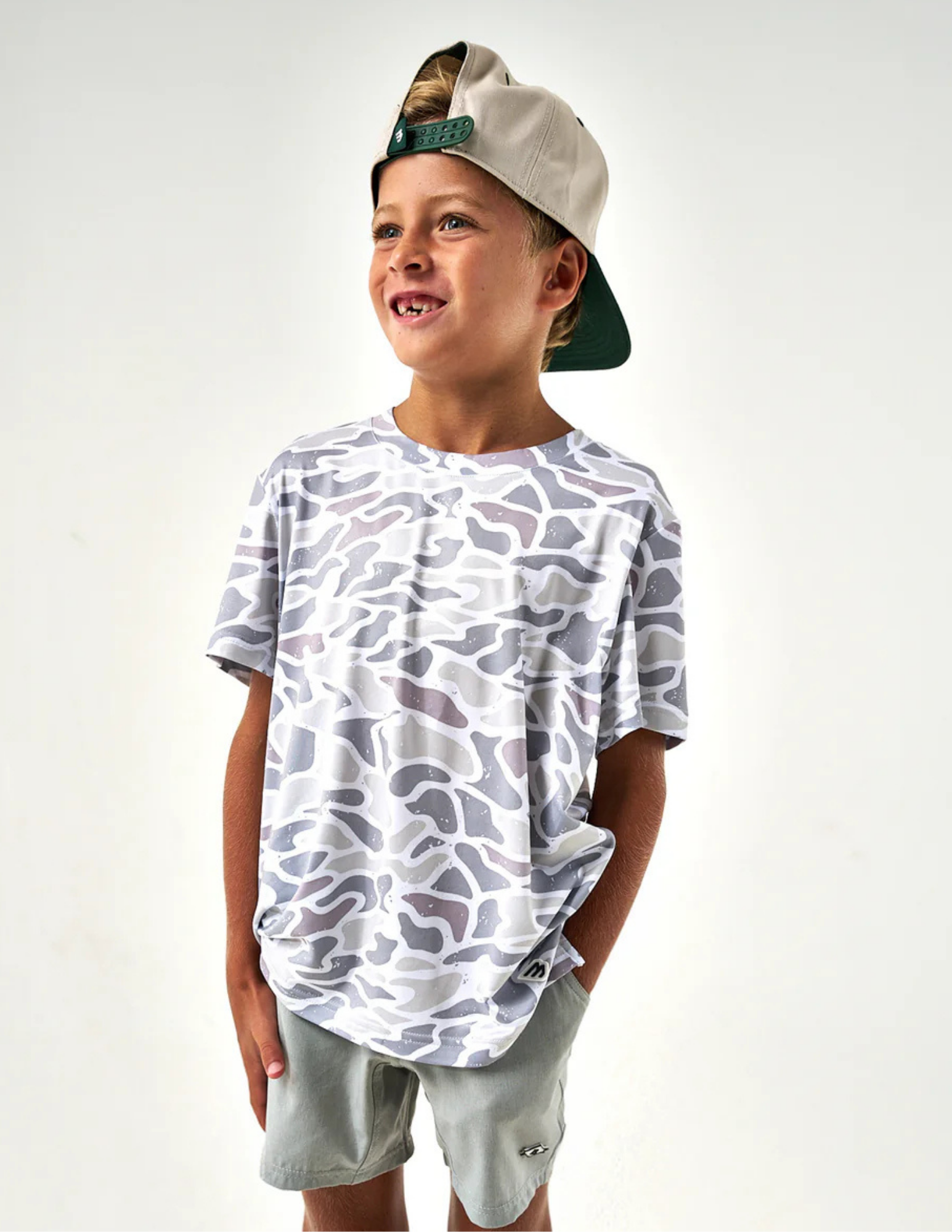 Burlebo Youth Go To Tee White Camo