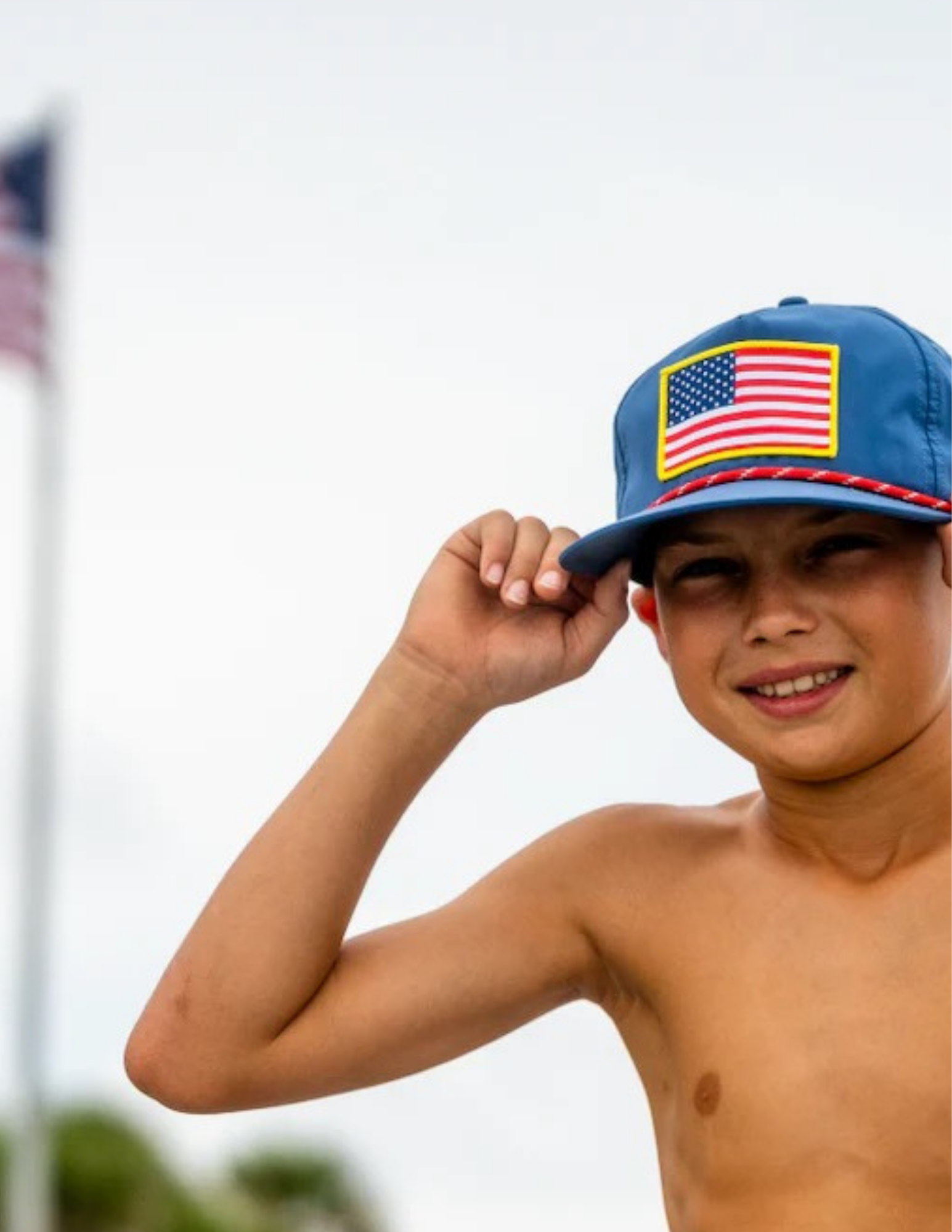 Local Boy Outfitters-Youth Patriotic Patch LP Rope Hat- Sailor Blue