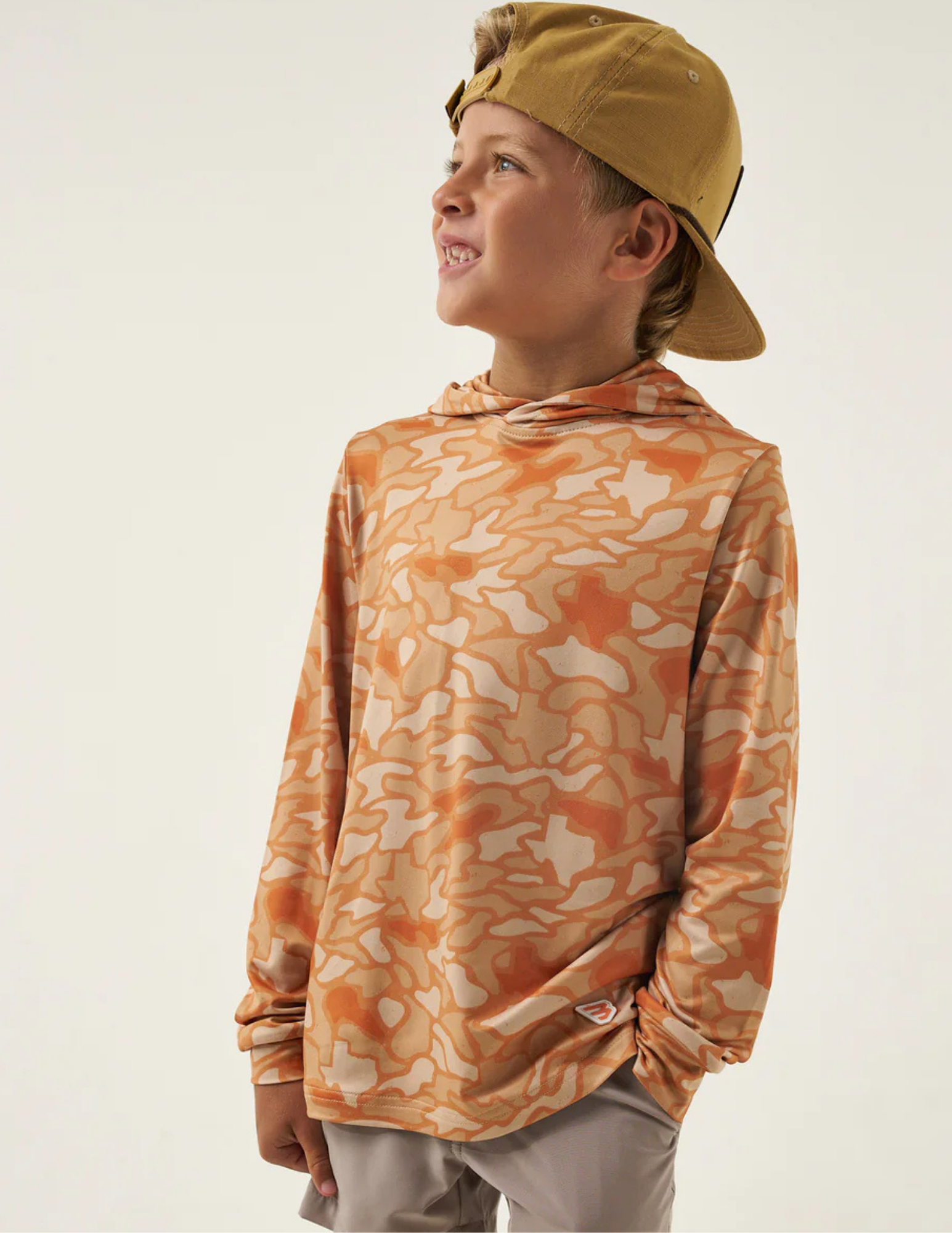 Burlebo Youth Performance Hoodie Orange Texas Camo