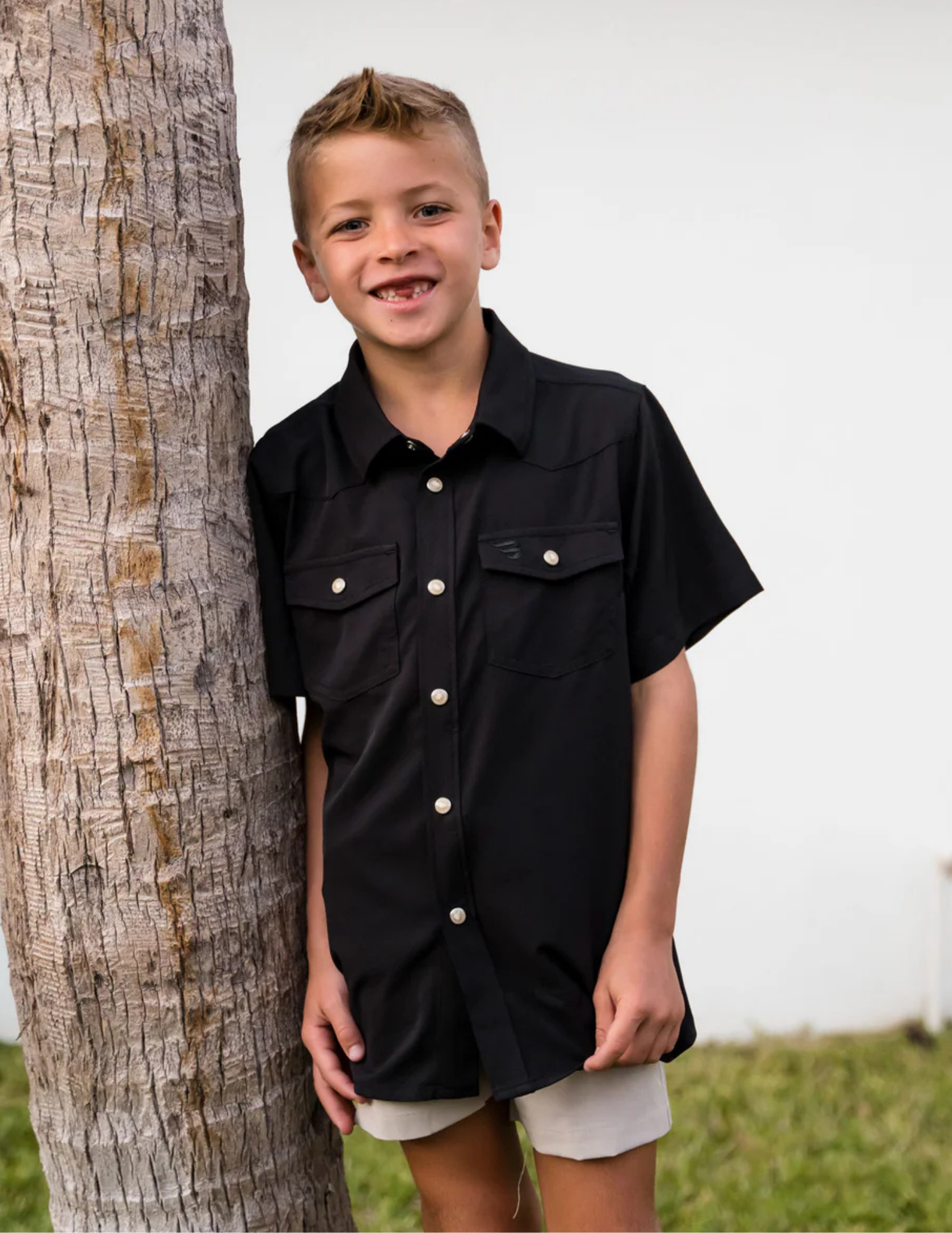 Burlebo Youth Performance Western Shirt Black - The Foundry