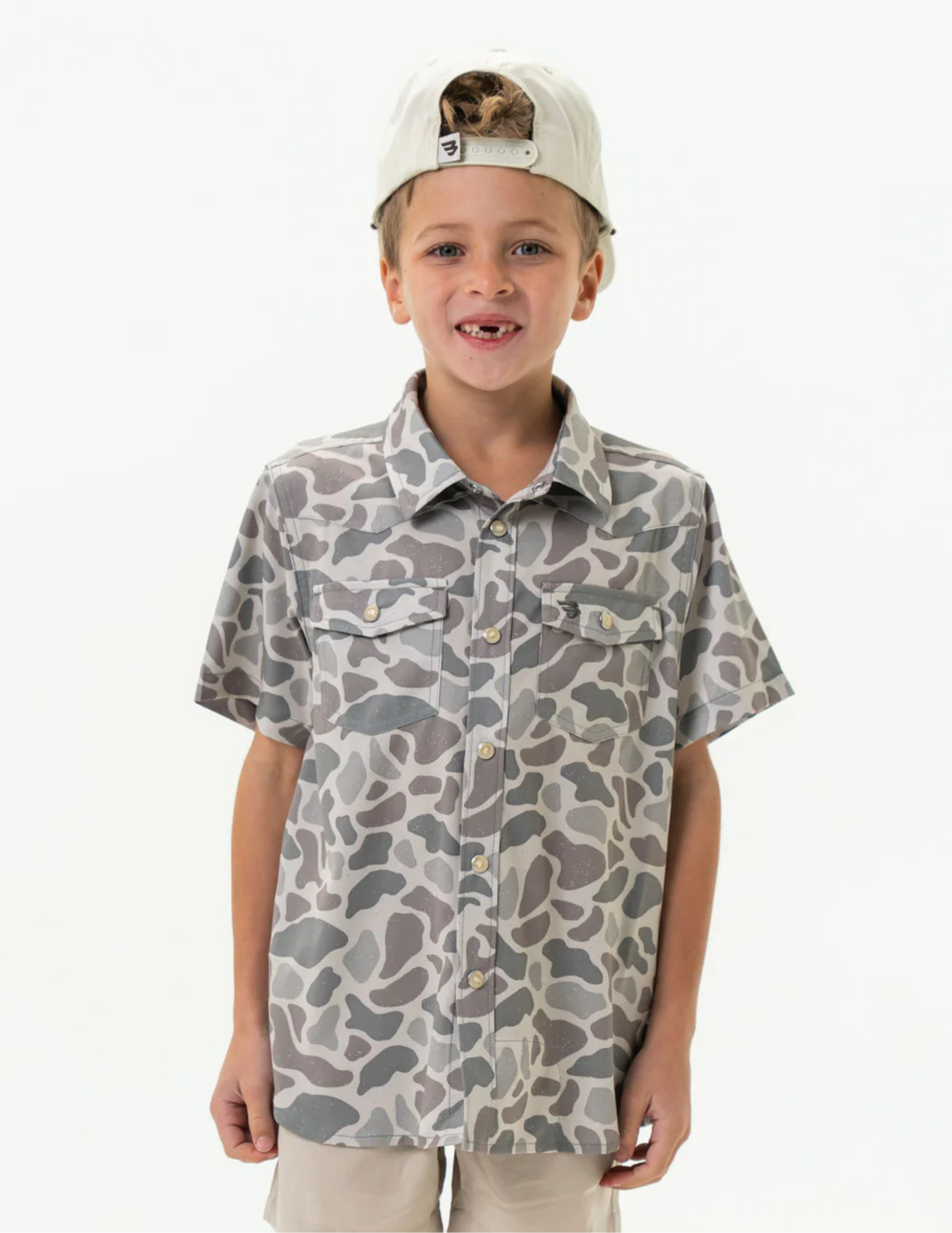 Burlebo Youth Performance Western Shirt Classic Deer Camo