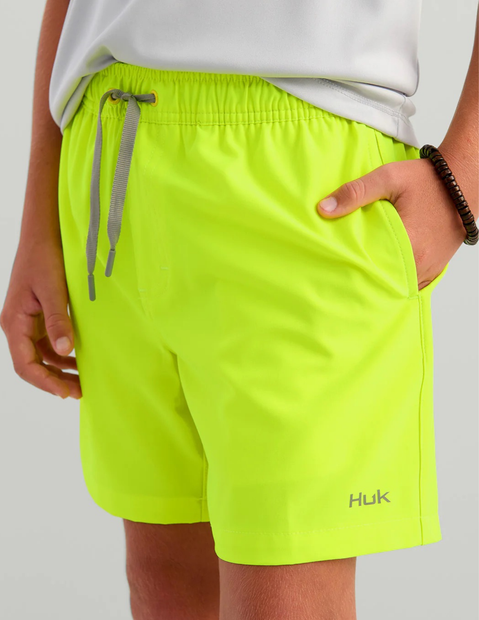 Huk- Youth Pursuit Volley Short- Neon Yellow