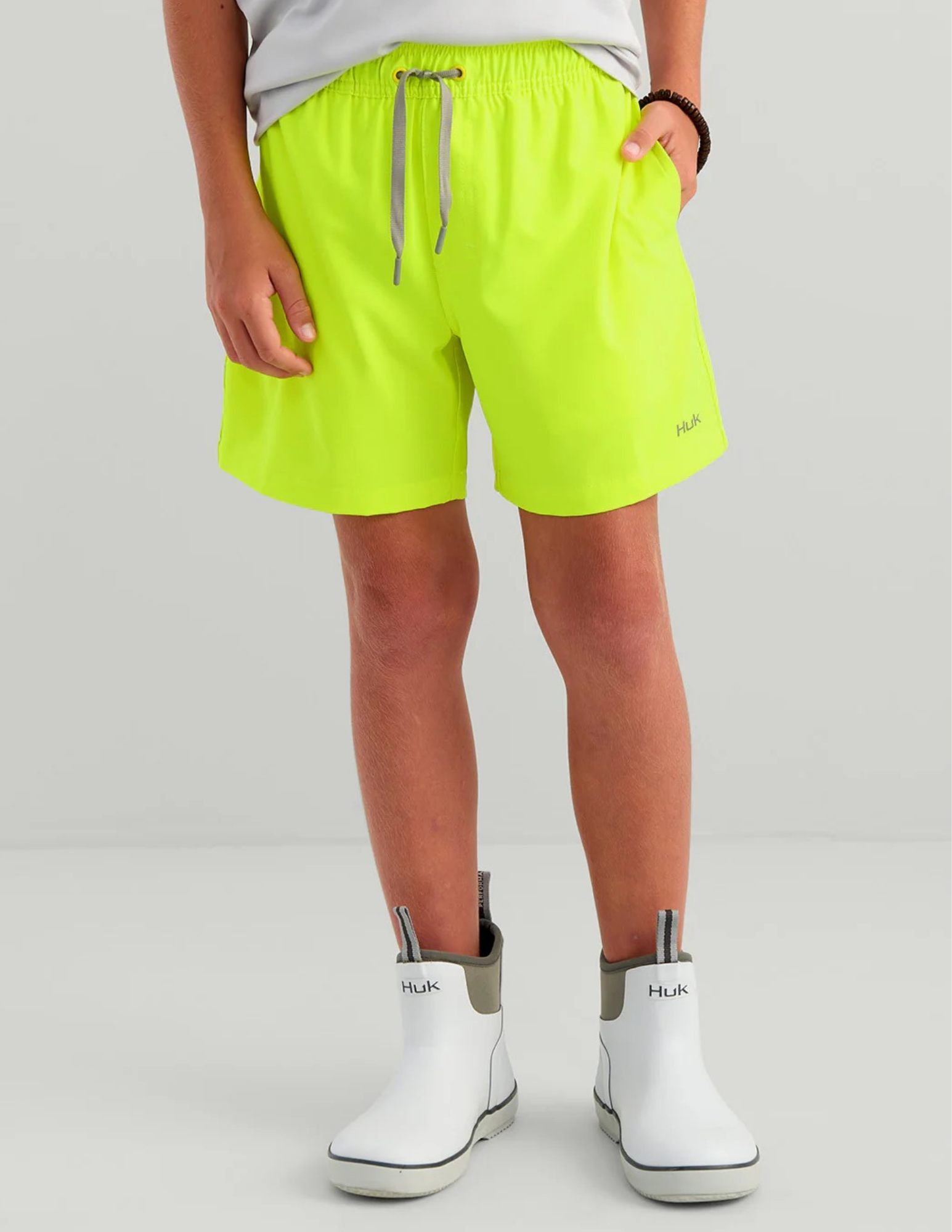 Huk- Youth Pursuit Volley Short- Neon Yellow