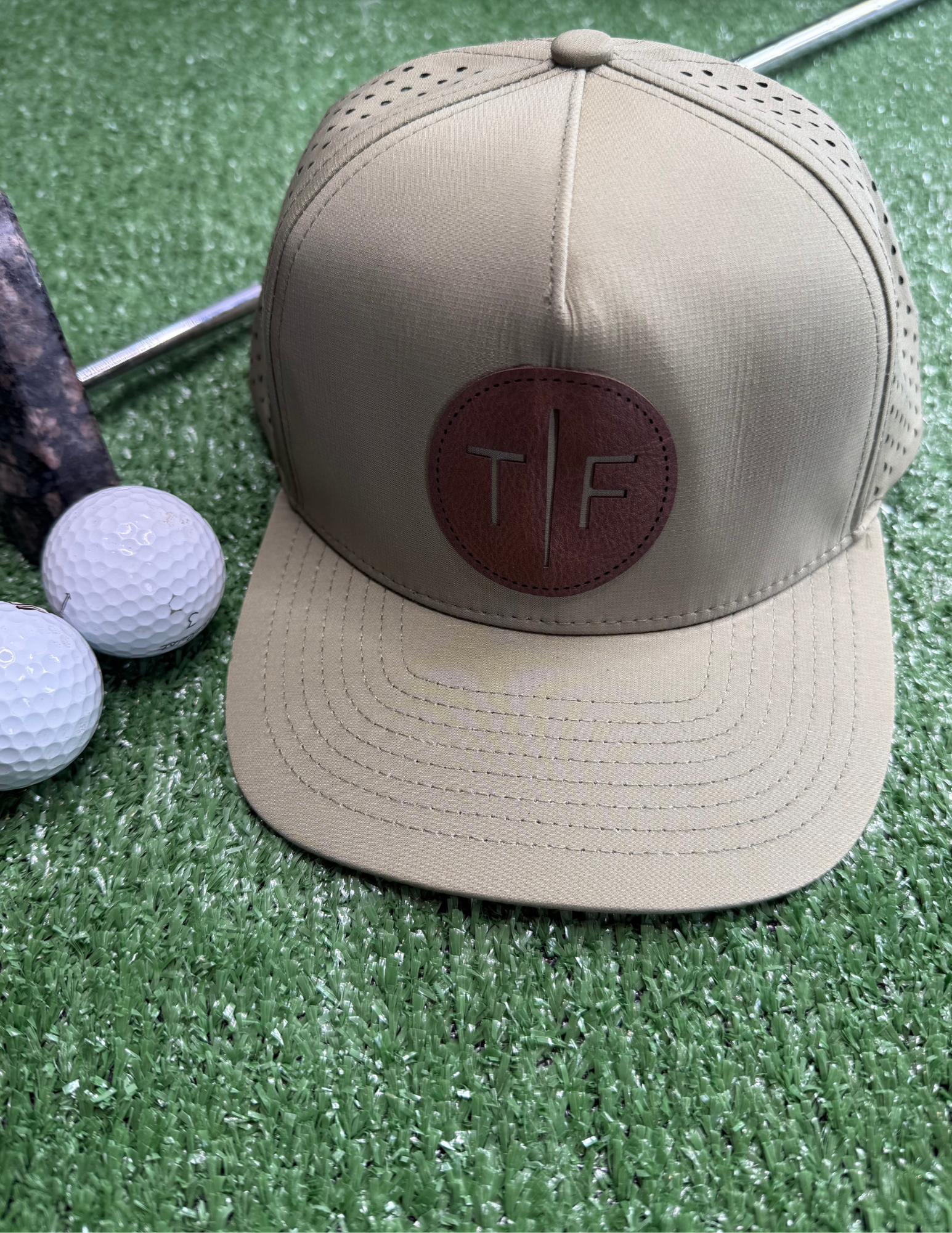 Youth Blackhawk Green Hat with Leather TF Patch